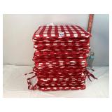 16 Red Checkered Chair Cushions