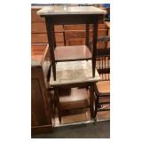 Wooden End Tables w/Marble Tops