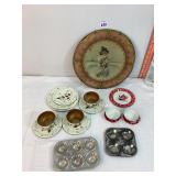 Tin Tea Sets, Plate & Mini Muffin Pan