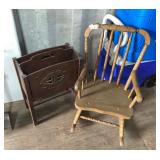 Magazine Stand & Childs Rocker