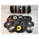 Assorted 45s and Rack