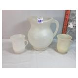 Plastic Kool-Aid Man Pitcher & Cups