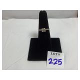 14k White Gold Ring w/Antique Setting & Diamond