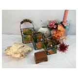 Vases, Conch Shell, Nesting Handled Baskets & Misc