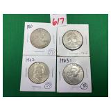 4 - 1960-1963 Franklin Half Dollars