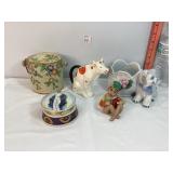Vtg Figurine, Vase, Creamer & Misc
