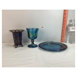 Blue Carnival Glass