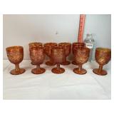 Carnival Glass Marigold 'Grape' Goblets