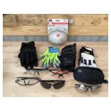 Gloves, Safety Glasses & Sanding Respirator