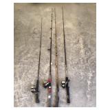 Zebco Reels w/Fishing Rods
