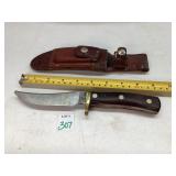 Old Timer Schrade Knife w/Sheath &Sharpening Stone