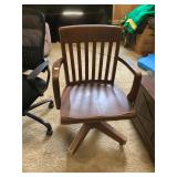 Rolling Wooden Desk Chair