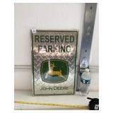 Metal John Deere Reserved Parking Sign