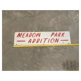 Metal Meadow Park Sign