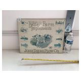 Metal John Deere Plow Co. Sign