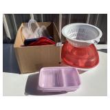 Plastic Storage Containers & Strainer