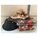 Christmas Tree Stand, Tree Skirt, Ornaments