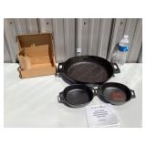 Pampered Chef 13" & 2 - 6" Cast Skillets
