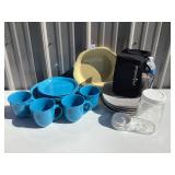 Assorted Dishware & Pampered Chef Bag