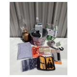 Vtg Wall Lantern, Safety Vests, Neck Tubes & Misc