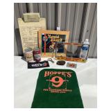 Vtg Clipboard, Beer Bank, Belt Buckle & Misc