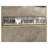 Metal Farm Fresh Eggs Sign