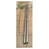 2 Galvanized Conduit Pipes & Rake