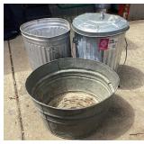 Galvanized Garbage Pails & Tub