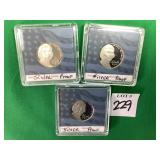 3 - 2009-2011 Jefferson Nickel Silver Proofs