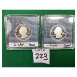 1 -2009 & 1 -2010 Washington Quarter Silver Proofs