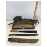 Shovel, Machetes & Scythe