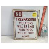 Metal No Trespassing Sign