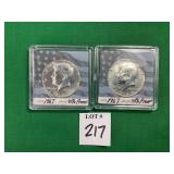 2 - 1967 Kennedy Half Dollars