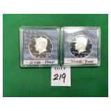 1 -2009, 1 -2010 Kennedy Half Dollar Silver Proofs