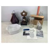 Corning Dish, Birdhouse Gourd & Misc
