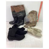 Sz 9 Ladies Boots & Sz 10 Slip On Shoes