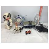 Clock Radios, Ceramic Dog Bank, Clock & Misc