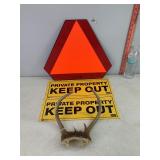 Tractor Sign, Private Property Sign & Antlers