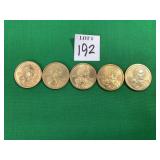 5 Sacagawea $1 Coins