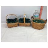 Longaberger Baskets with Liners & Protectors