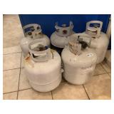 5 Empty Propane Tanks