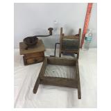 Antique Coffee Grinder and Sifters