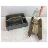 Wooden Box & Wooden Rope Winder