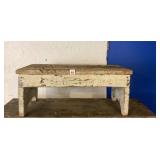 Wooden Footstool Approx 24.5' Wide