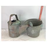 Watering Can & Metal Bucket