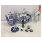 Blue & White Teapots, Mini Tea Set & Misc