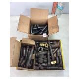 Assorted Black Steel Nipples & Pipe Caps & Misc
