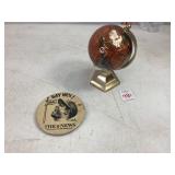 Miniature Globe & NY Mets Button