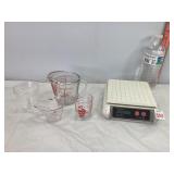 Kitchen Scale & Small Glass Measuring Cups