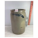 Stoneware Crock w/Cobalt Blue Deco